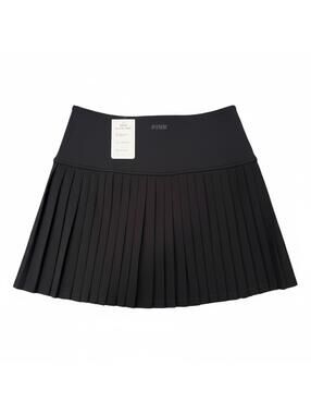 NWT PINK Victoria’s Secret Black Woven Pleated Skirt Built-in Shorts XS